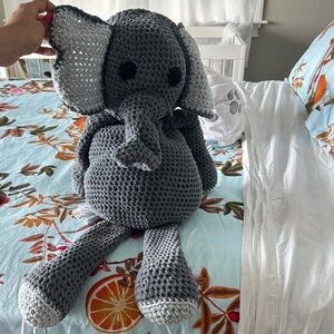 Gray Crochet Elephant Plush Toy